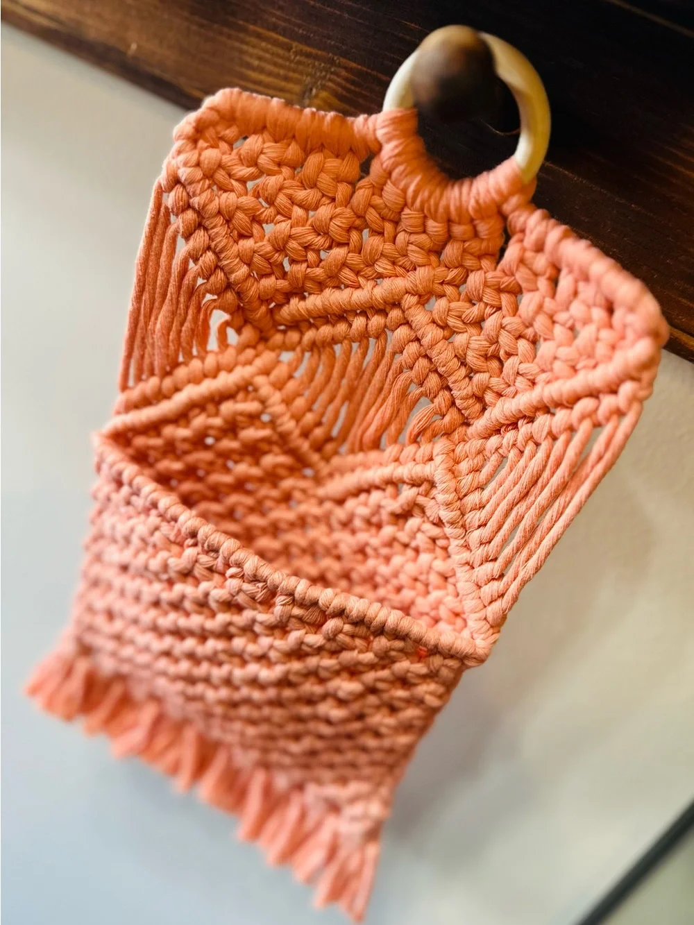 Handmade Boho Macrame Wall Hanging Pocket Organizer